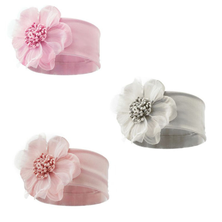 Picture of HB93: – 9540- DUSTY HEADBAND W/ORGANZA FLOWER PINK